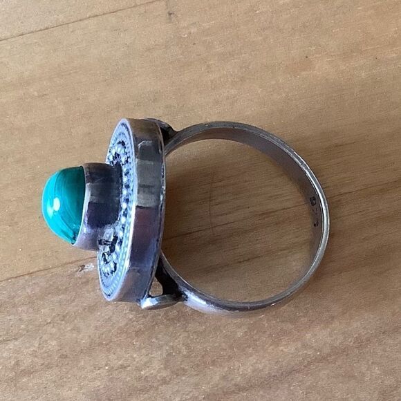 sterling SILVER 925 MALAHITE RING SIZE US 8.25 - Picture 8 of 8